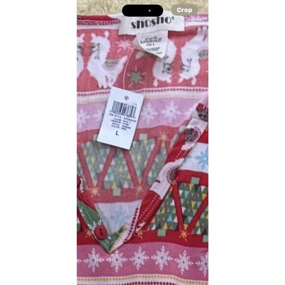 SHO SHO Llama Snowflake Jumpsuit Pajamas With Winter Holiday Christmas Festive L - Picture 8 of 8